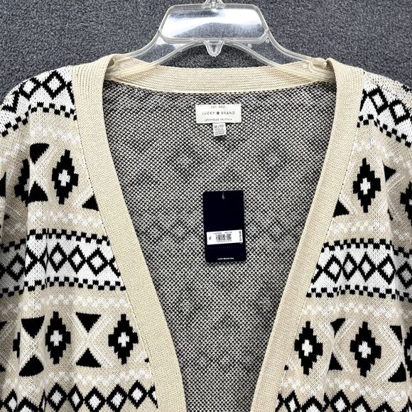 Lucky Brand Sweater Womens XL Extra Large Open‎ Front Cardigan Aztec pocket - Picture 4 of 16